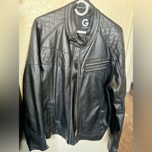 Guess Men Leather Jacket